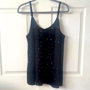 Torrid Black Camisole with Subtle Leaf Pattern